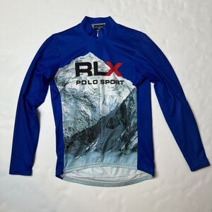 Vintage Polo Sport RLX Mountain Cycling Jersey Men's Medium Blue Long Sleeve USA